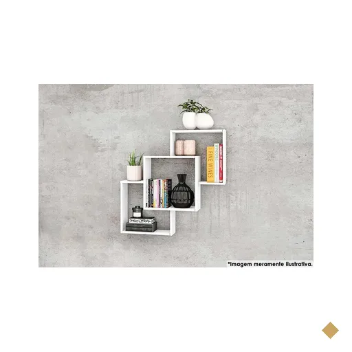 Cubo Decorativo Sala Estar Nicho AM 3080 Branco - Movelbento