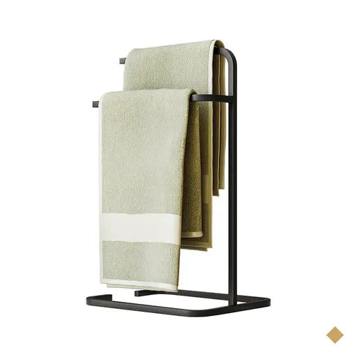 Porta Toalha Toalheiro Duplo Lovell Bancada Lavabo Preto DHom