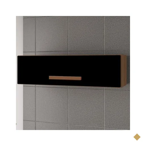 Armario Aereo Geladeira 79 cm Mara Savana Preto Mobbs