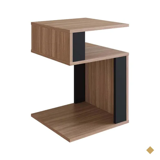 Mesa de canto Lateral para apoio com nichos Nova Móbile Montana Preto