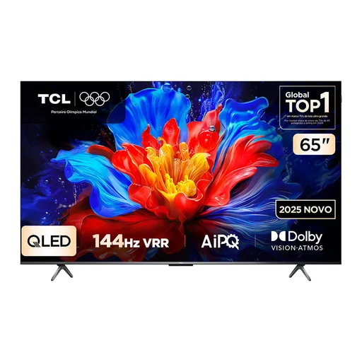 Smart TV TCL 4K QLED 65" Polegadas com Google Assistente, Dolby Atmos e Design…