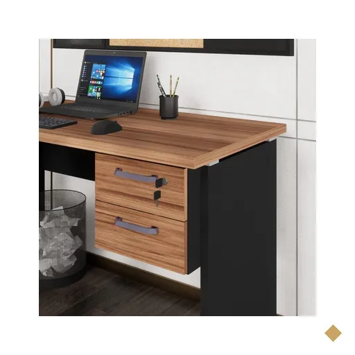 Gaveteiro para Mesa de Escritório 33cm com Chave 2 Gavetas Multimóveis…