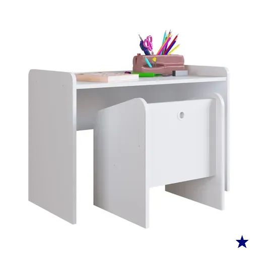 Conjunto Mesa e Cadeira Infantil Multimóveis CR40122 Branco